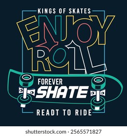 skate boarding typography design t shirt vector illustration