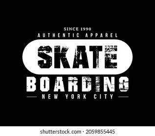 Skate Boarding Typography Vector T-shirt Design 