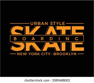 Diseño de camisetas vectoras para la tipografía de embarque de patinaje 