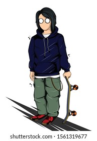 skate boy illustration with simple color.i hope this inspired you.thanks