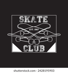 Skate Club - Abstract fashion drawing and creative design for t-shirts, mugs, graphic tee, sweatshirt, cases, etc. Illustration in modern style for clothes.