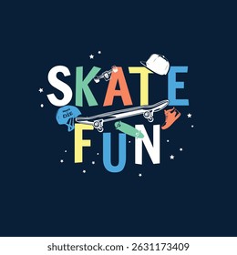 Skate Divertido skate board vetor gráfico design-01