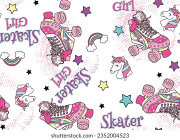 patrones de patinaje femenino diseño unicornio mágico