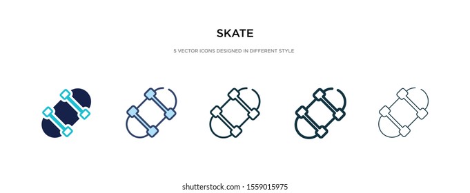 skate icon in different style vector illustration. two colored and black skate vector icons designed in filled, outline, line and stroke style can be used for web, mobile, ui