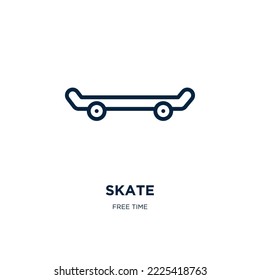 skate icon from free time collection. Thin linear skate, competition, sport outline icon isolated on white background. Line vector skate sign, symbol for web and mobile
