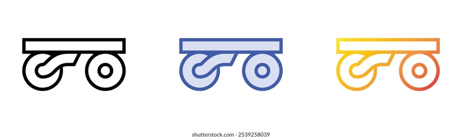 skate icon. Linear, Blue Fill and Gradient Style Design Isolated On White Background