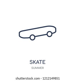 Skate icon. Skate linear symbol design from Summer collection. Simple outline element vector illustration on white background.