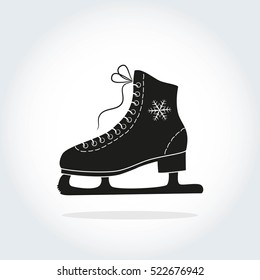 The skate icon on the white background. Figure skates symbol. Flat Vector illustration.