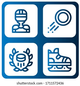skate icon set. Collection of Hockey player, Puck, Hockey, Ice skate icons