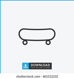 skate icon. simple outline skate vector icon. on white background.