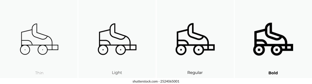 skate icon. Thin, Light Regular And Bold style design isolated on white background