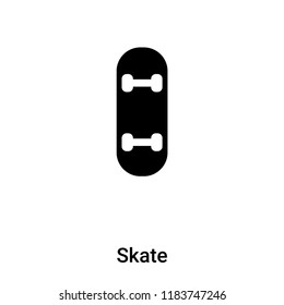 Skate icon vector isolated on white background, logo concept of Skate sign on transparent background, filled black symbol