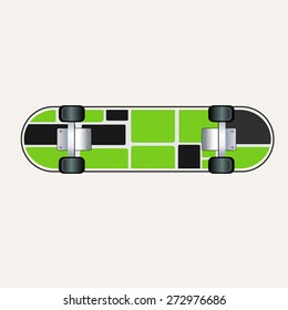 Skate. Inverted and color. Vector illustration