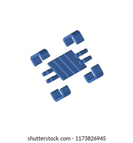 Skate isometric left top view 3D icon