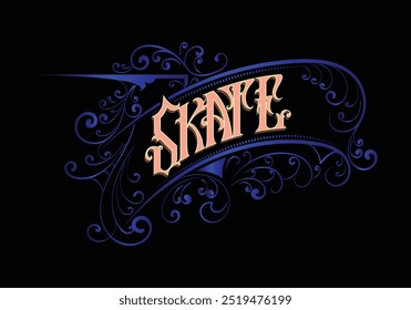 SKATE lettering custom style design