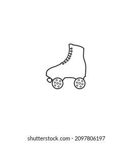 skate line icon vector illustration logo design