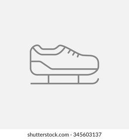 Skate line icon for web, mobile and infographics. Vector dark grey icon isolated on light grey background.