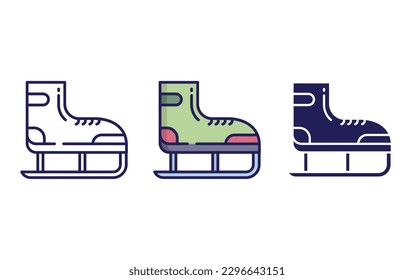 Skate line and solid illustration icon