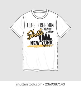 Skate new york style typography t shirt print design vector illustration ready to print