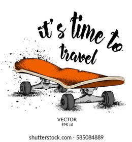Skate on Background. Vector Illustration.