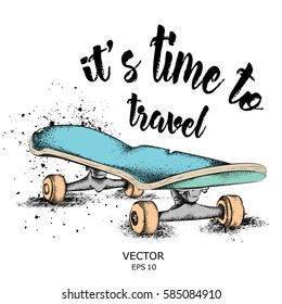 Skate on Background. Vector Illustration.