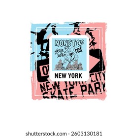 Skate park New York Graphic tee vector prints