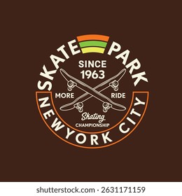 Skate Park New York gráfico vetorial do campeonato de patinação