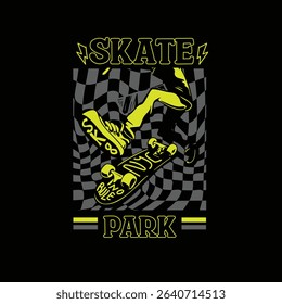Skate Park Nyc Vector graphic illustration design