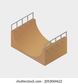Skate park vector illustration in isometric design