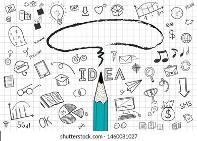 Skate Pencils Have Ideas Form Doodle Stock Vector (Royalty Free ...