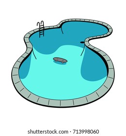 Skate Pool Illustration White Background