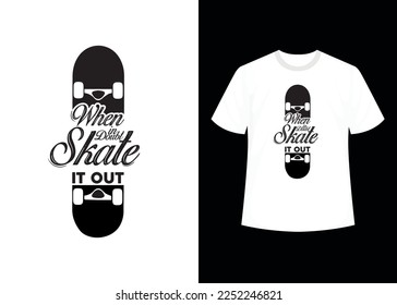 Skate printable vector t shirt design template. 