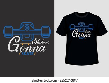 Skate printable vector t shirt design template. 