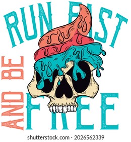 skate print,skull and text illustration vector