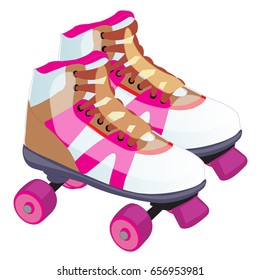 Skate retro design. A roller skate classic commonly used and popular in the 70s and 80s, even early 90s. Vector