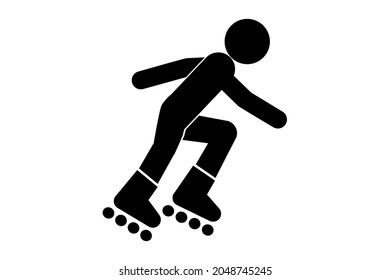 Skate or ride on rollers icon on a white background