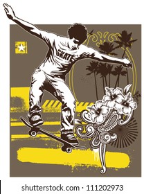 skate rider with beauty background