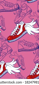 skate rider bright vector seamless pattern