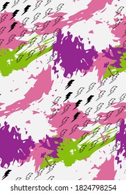 skate rider bright vector seamless pattern