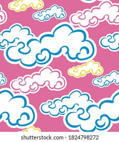 skate rider bright vector seamless pattern