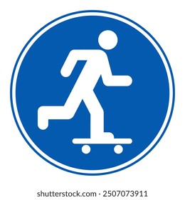 Skate rider icon, park skateboard, road sign isolated on white background