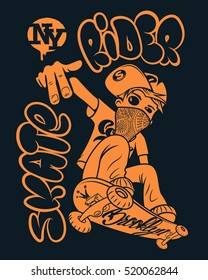 Skate rider t-shirt graphics design