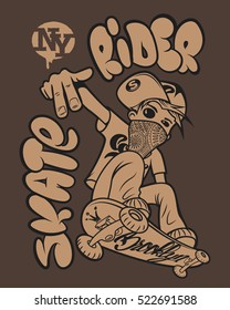 Skate rider t-shirt graphics design