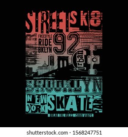 Skate rider typography, tee shirt graphics, vectors