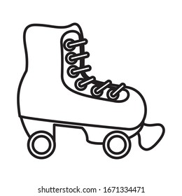 skate roller child toy flat style icon vector illustration design