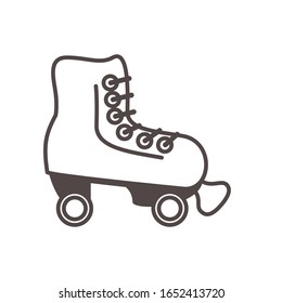 skate roller child toy line style icon vector illustration design