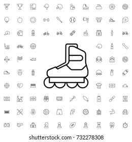 Skate roller icon. set of outline sport icons.