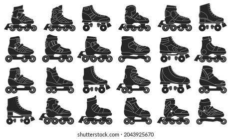 Skate roller vector black set icon. Vector illustration rollerskate on white background. Isolated black set icon skate roller.