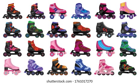 Skate roller vector cartoon set icon. Vector illustration rollerskate on white background. Isolated cartoon set icon skate roller.