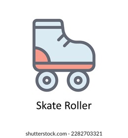 skate Roller Vector  Fill outline Icons. Simple stock illustration stock